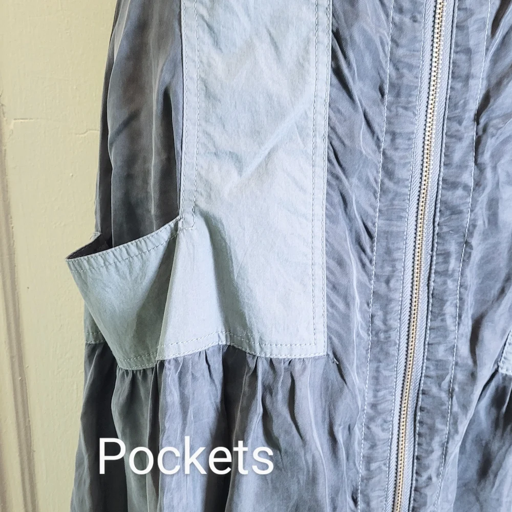 Hebbeding Holland lagenlook gray bubble maxi dress zippers pockets L(1) - Picture 7 of 10
